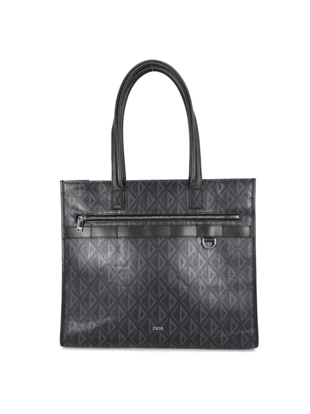 Dior Tote Bag CD Diamond Safari Leather Black